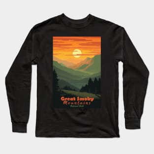 Great Smoky Mountains national park vintage travel poster Long Sleeve T-Shirt